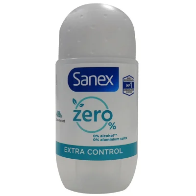 Sanex deodorant roll-on 50 ml. Zero % extra control.