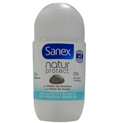 Sanex deodorant roll-on 50 ml. Natur protect with anti white spots alum stone.