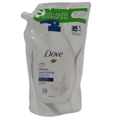 Dove bah gel 720 ml. Eco-refill original.