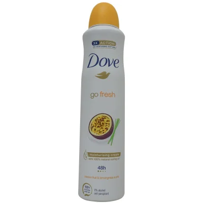 Dove desodorante spray 250 ml. Go Fresh passion fruit.