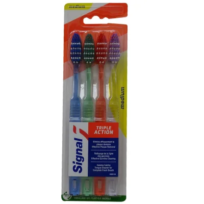 Signal toothbrush 4 u. Triple action medium.