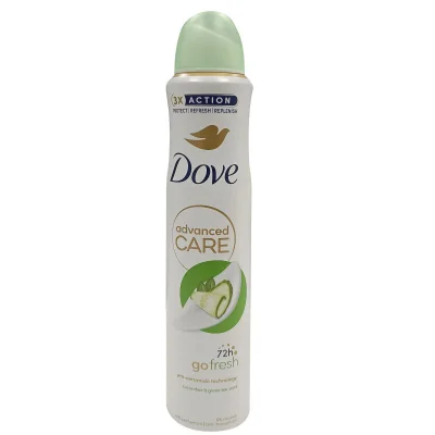 Dove deodorant spray 200 ml. Advanced care cucumber and green tea.