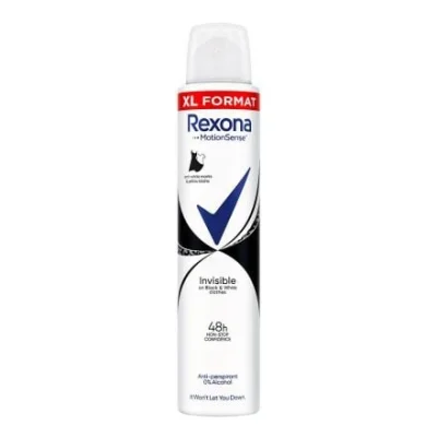 Rexona Invisible Spray Deodorant 200ml Black & White