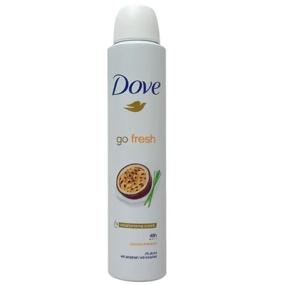 Dove deodorant spray 200 ml. Go fresh passion fruit.
