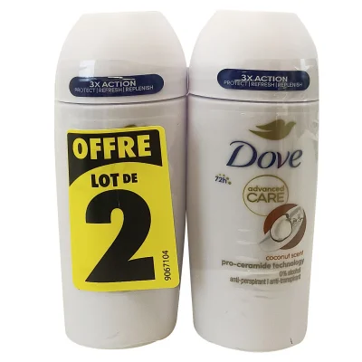 Dove deodorant roll-on 2x50 ml. Advanced care coconut.
