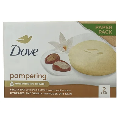 Dove bar soap 2X90 gr. Shea butter & vanilla scent.