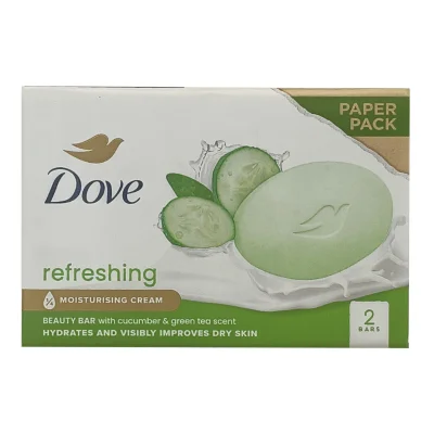 Dove bar soap 2X90 gr. Fresh touch cucumber & green tea.