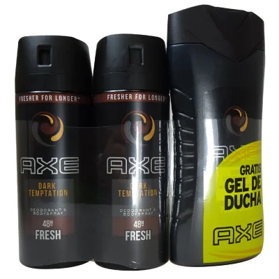 AXE pack Dark Temptation bodyspray 2X150 ml. + gel 250 ml.