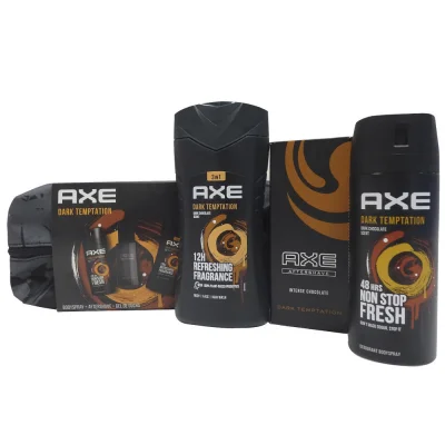 AXE toiletry bag Dark Temptation. Gel 250 ml. + deodorant 150 ml. + cologne 50 ml.