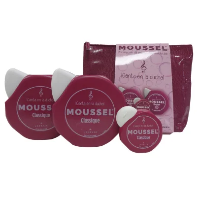 Moussel toiletry bag. Gel 2X600 ml. + mini gel 60 ml.