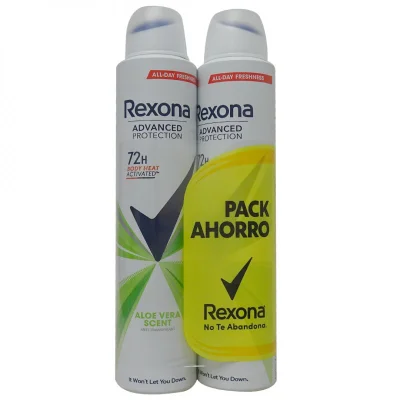 Rexona deodorant spray 2X200 ml. Advanced protection Aloe Vera.