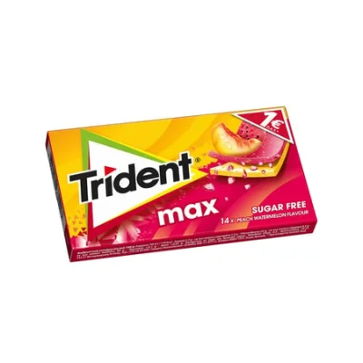 Trident Gum Peach Watermelon 27g Τσίχλες με Γεύση Ροδάκινο Καρπούζι 27g