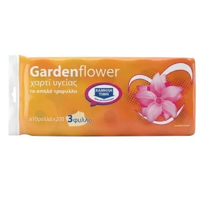 GARDEN FLOWER TOILET PAPER ORANGE 10 rolls