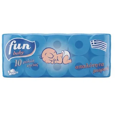 FUN BABY TOILET PAPER 3SHEETS 10x85gr