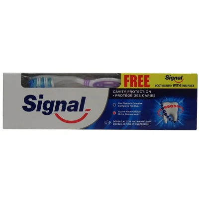Signal toothpaste 100 ml. + toothbrush free. Protection.