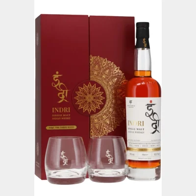 Indri Trini Single Malt 46% + 2 Glasses Gift Pack 70cl