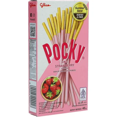 Glico Pocky Stick Biscuit Strawberry 45g