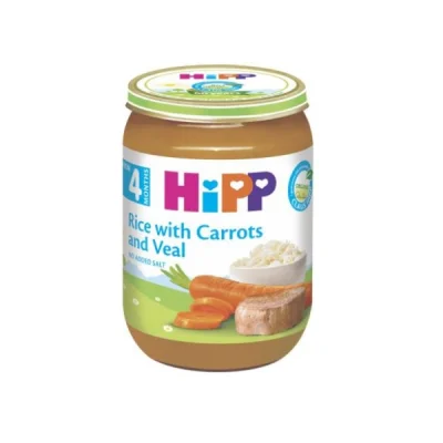 Hipp oriz me karrota me mish 190gr