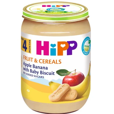Hipp mollë banane me baby keks 190gr