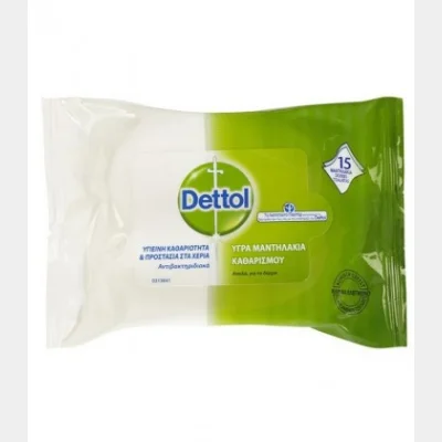DETTOL ΑΝΤΙΒΑΚΤΗΡΙΔΙΑΚΑ ΜΑΝΤΗΛΑΚΙΑ 15Τ